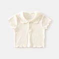 thumbnail image 5 of Avtoify Girls Solid Color Short Sleeve Fashionable Base Shirt Versatile Turtleneck Summer Girls Tops Top, 5 of 7