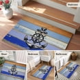 thumbnail image 6 of Nautical Washable Small Entryway Area Rugs 2'x3', Vintage Black Anchor Rudder Stars Blue Wood Grain Low Pile Throw Rug Non-Slip Sturdy Edge Binding Carpet for Front Door Floor Room Entry, 6 of 9