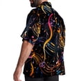 thumbnail image 3 of Note Men's Short Sleeve Casual Printed Button Down Beach Shirt Summer Unisex Top, 3 of 6
