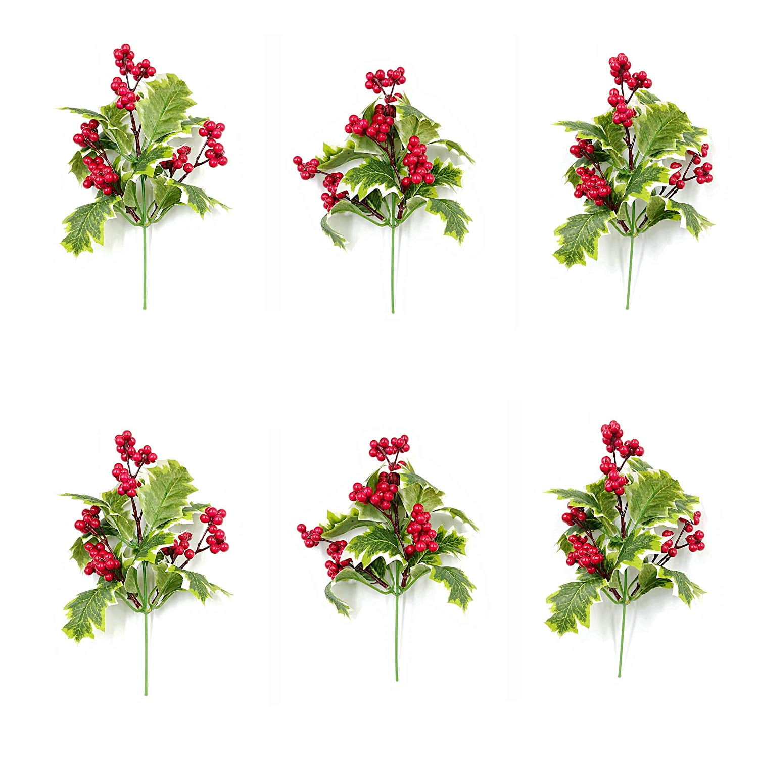 Package of 6 Autumn Mixed Berry and Leaf Picks