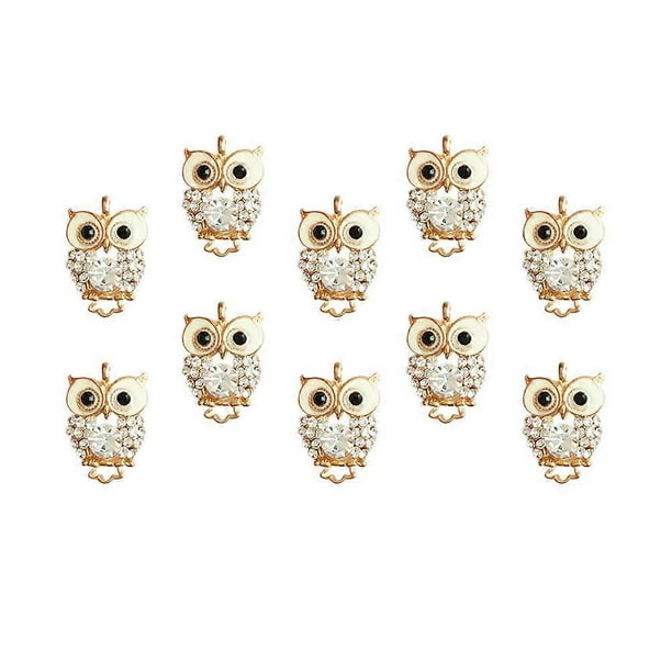 Stylish Owl Shape Pendants Charms Creative DIY Jewelry Making Accessory for Necklace Bracelet 10pcs