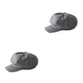 thumbnail image 3 of Minnieouse Sombrero de mujer Color sólido Tamaño libre Compras Oficina Gorra Moda Vestir Cálido al aire libre Usable Ala Boina Regalo Gris claro Gris claro 2piezas Minnieouse CBP045312, 3 of 5