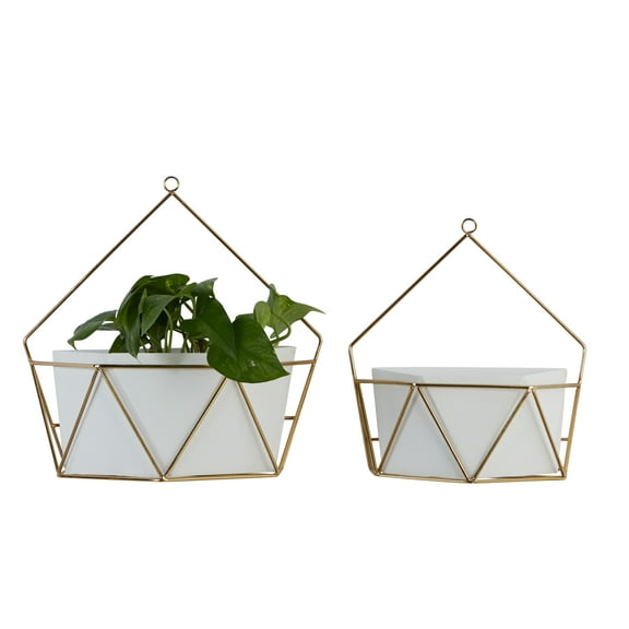 CosmoLiving by Cosmopolitan White Metal Planter (2 Count)