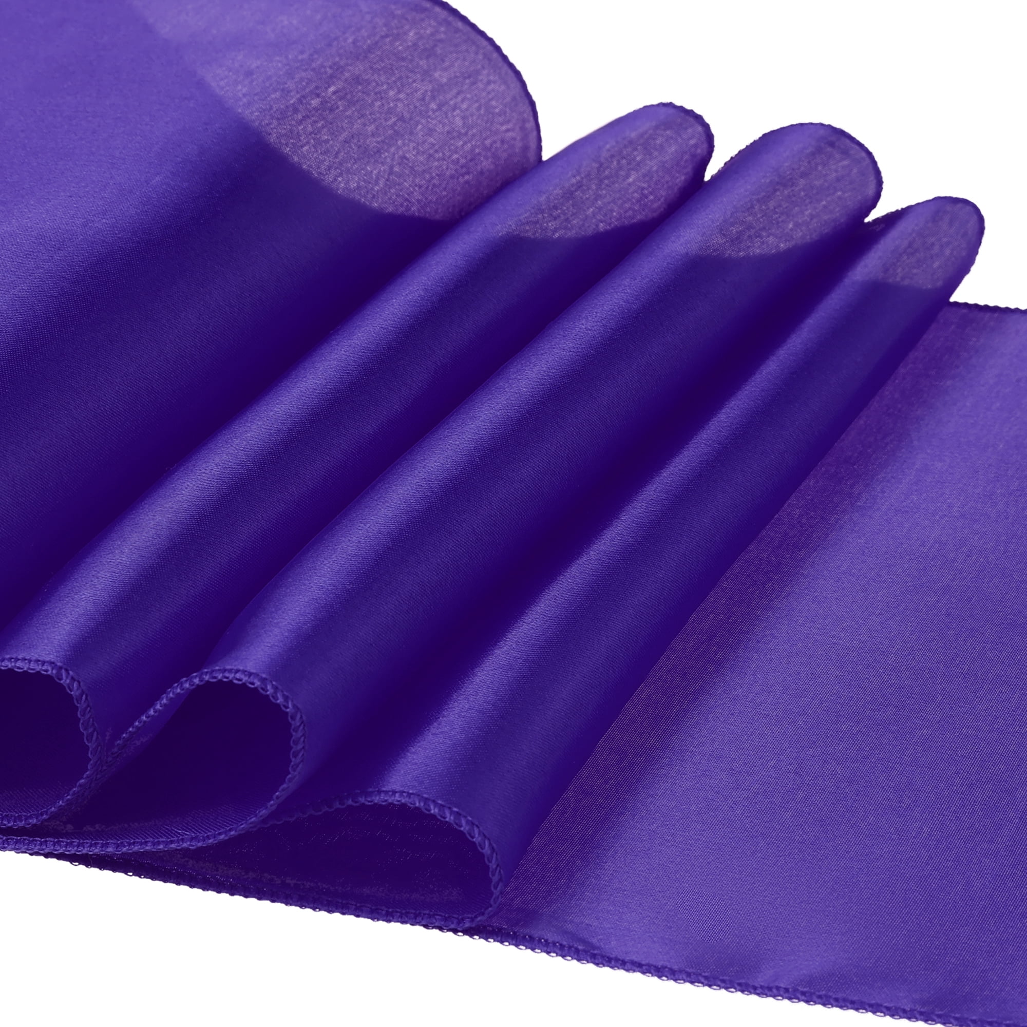 Unique Bargains Satin Silk Polyester Table Runners for Wedding Parties (10 Count) Dark Purple 12"x108"