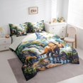 thumbnail image 2 of Feelyou Waterfall Mountain Dino Bedding Comforter Set for Boys Girls Kids, Natural Prehistoric Wildlife King Bedding Sets, Green Brown, Grey Reversible, 7-Piece, 2 of 7