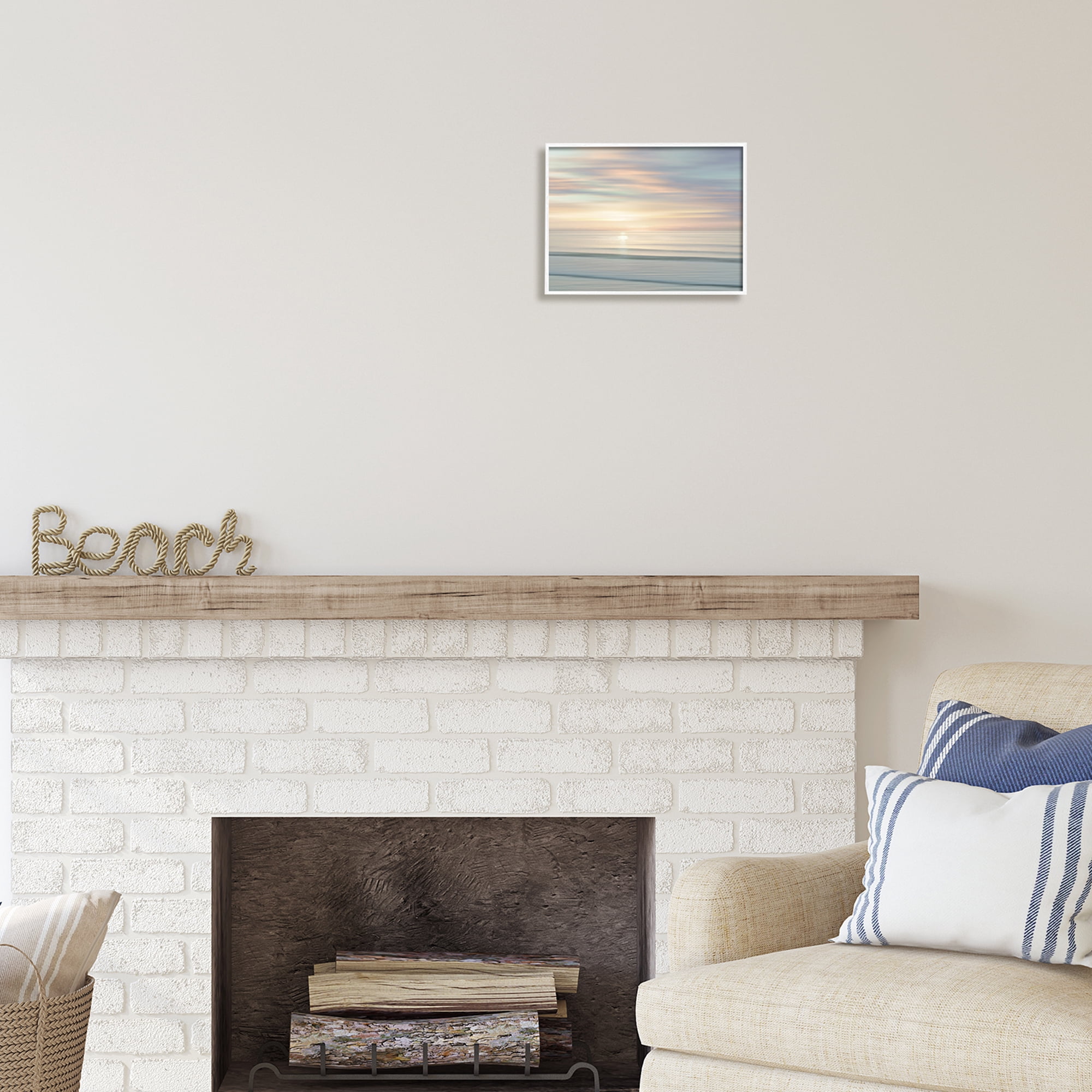 Stupell Industries Sun on Ocean Reflection Nature Photography White Framed Art Print Wall Art, 14 x 11