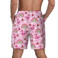 thumbnail image 3 of Kdxio Cute Flamingo Print Men's Swim Trunks with Compression Liner 7 Inch Inseam Quick Dry Swim Shorts, 3 of 7