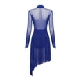 thumbnail image 4 of Zaldita Women's Shiny Lyrical Dance Dress Mesh Long Sleeve Tulle Skirt Leotard Figure Ice Skating Dresses Navy Blue XXL, 4 of 7