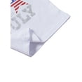 thumbnail image 5 of Canrulo Boys Independence Day Clothes Set Letter Print Tops+Striped Shorts Outfits White 9-12 Months, 5 of 6