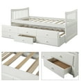 thumbnail image 5 of Veryke Solid Wood Twin Size Beds with Trundle and 3 Storage Drawers - White, 5 of 9