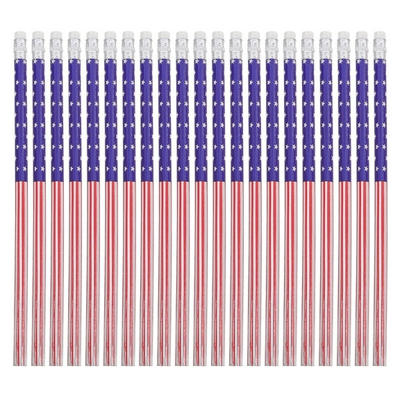 LULULION 36Pcs American Flag Writing Pencils Wooden Smooth Writing Pencils For 4th Of July And Festive Occasions