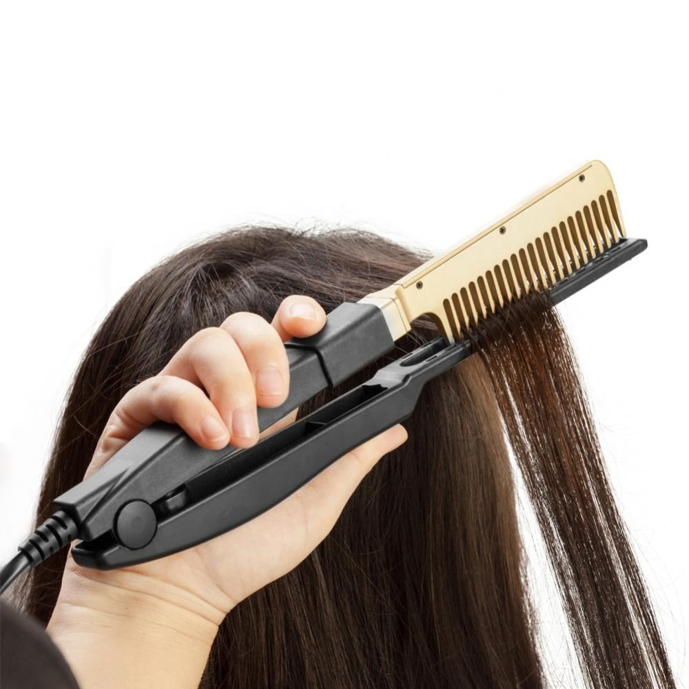 Wet & Dry Fast Warm Up Hair Press Comb Portable Electric Hair Straightener  With Comb 