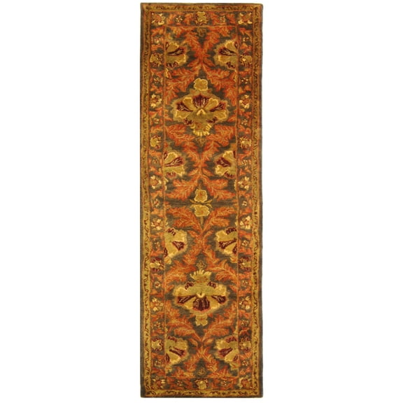 SAFAVIEH Antiquity Diarmait Oriental Wool Runner Rug, Sage/Gold, 2'3" x 8'
