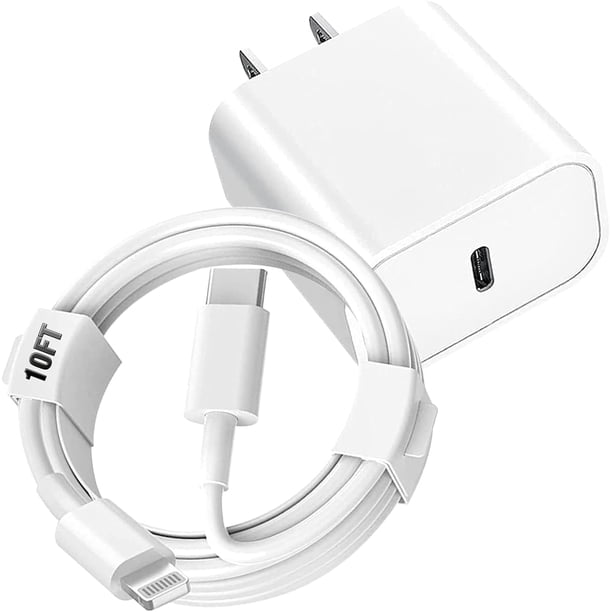 Cargador USB C wabklove, 20 W, tipo C, cargador de pared para iPhone con cable