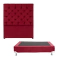 thumbnail image 1 of Box Base Cama Matrimonial + Cabecera Capri Rojo, 1 of 8