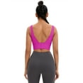 thumbnail image 2 of DARING DIVA Full Coverage V-Back Workout Bras Comfort Sports Bras L Rose Red, 2 of 6