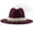 Wine, variant on Lroveb Cowboy Hats for Women British Style Elegant Jazz Hat Pearl Ring With Top Wide Brim Ladies Woolen Fedora Hat