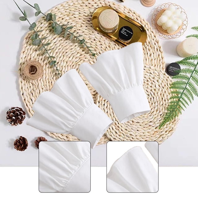 Ethern 1 Pair Ruffle Cuffs Fake Cuffs Breathable Skin Friendly Elegant Trendy for Women Style B