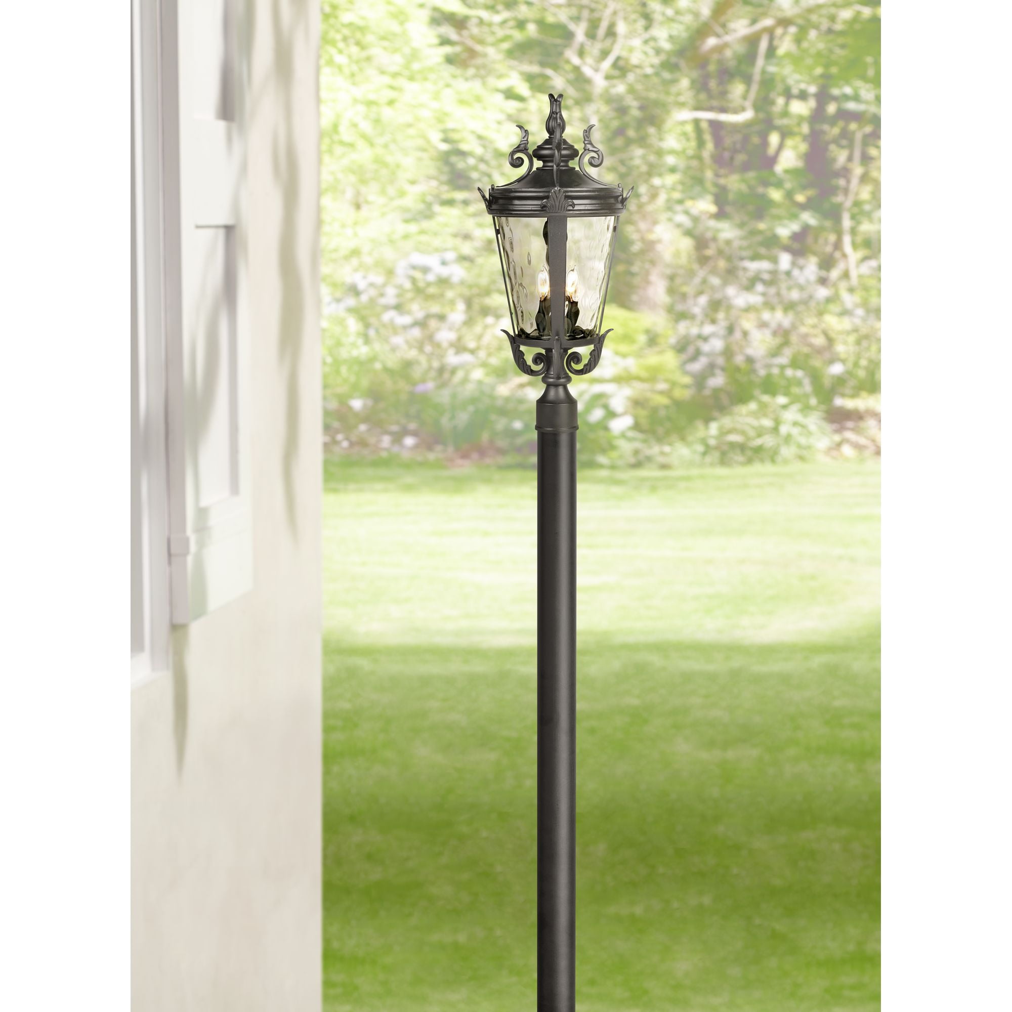 John Timberland Modern Outdoor Direct Burial Post Light Pole Black Die-Cast Metal 84" for Post Garden Yard