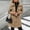 Khaki plus size winter coat a1, variant on Bzdzmqm Womens Oversized Overcoat Stand Collar Mid Length Button Down Coat With Side Pockets Solid Warm Outwear Jacket Fall Winter Business Daily Wear, Bronze 3XL