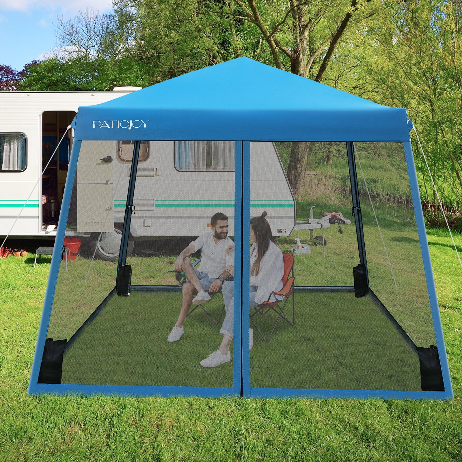 10x10Ft Patio Outdoor Instant Pop-up Canopy Slant Leg Mesh