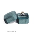 thumbnail image 6 of Octagon Velvet Jewelry Box Double Ring Storage Box With Detachable Lid For Engagement Wedding Ring Packaging Display Gift Box Green A, 6 of 6