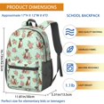 thumbnail image 3 of Boxer and Rose Green Pattern 17" Waterproof Oxford School Backpacks for Teens, S-Shape Padded Straps, for School, Travel, Hiking, Camping, 3 of 5