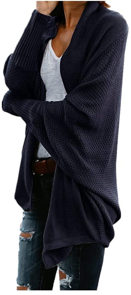 Womens Knitted Cardigan Sweater Loose 