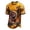 Earthy Yellow, variant on Dwelliawo Men's Gothic Horror Short Sleeve Trendy T Shirt Crew Neck Rose Skull Graphic Halloween Pullover Purple 3xL