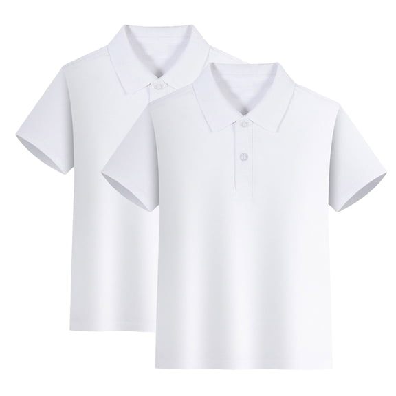 REDARER 2-Pack Boys' School Uniform Short Sleeve Polo Shirt 100% Cotton,10-12 Years