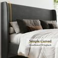 thumbnail image 4 of Merluxy 51.2" King Bed Frame with High Headboard,Upholstered Bed,Dark Grey, 4 of 9