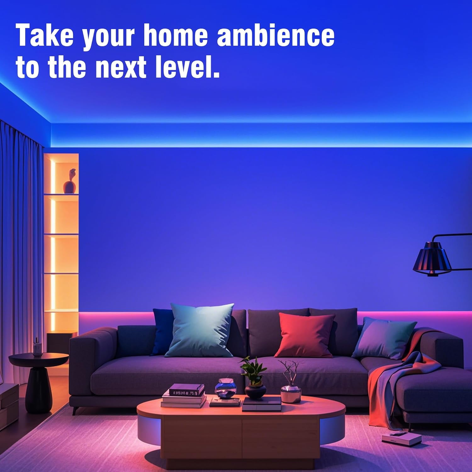 100ft Led Strip Lights for Bedroom, Color Changing Led Light Strips Kit with Bluetooth App Control and IR Remote, RGB Music Sync Lighting for Room, Home Decor