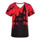 thumbnail image 5 of Puntoco Blusa de trabajo con cuello en V y bolsillo y manga corta con estampado de Acción de Gracias para mujer, 5 of 5