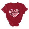 thumbnail image 5 of Jsaierl Valentines Day Shirts for Women Plus Size Love Heart Graphic Tees Cotton Short Sleeve Blouse Crewneck Holiday T-shirt Tops Womens Fashion, 5 of 7