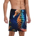 thumbnail image 2 of Fotbe Yellow Fish Seahorse Pantalones Cortos de Pijama para Hombre, Ropa de Dormir, Pantalones de Pijama Cortos para Hombre-XX-Large, 2 of 6