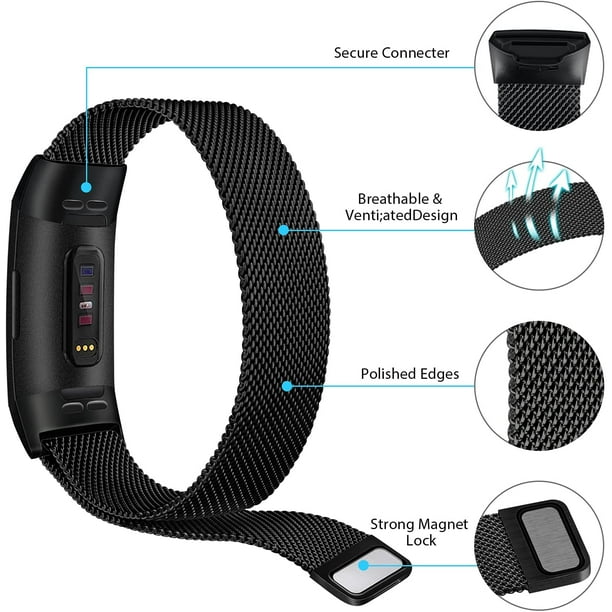 Vancle Metal Bands Compatible with Charge 4 Fitbit Charge 3