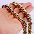 thumbnail image 6 of QQTDFG Men Byzantine Box Stainless Steel Chain Necklace Cool Punk Jewelry 5/6/8mm 7-40"-Gold-8mm-22 inch Necklace, 6 of 9