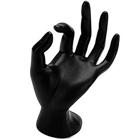 - Black Polyresin Hand Form Bracelet Ring Necklace Stand Holder Jewelry Display, Measures: 7x 4.5