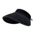 thumbnail image 1 of Sombrero de sol para mujer, portátil, informal, vaquero, visera para acampar, vacaciones, viajes, verano Negro, 1 of 9