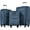 Blue + Polyester, variant on ROMAGIO 3 Piece Expandable Softside Luggage Set, Lightweight Spinner Suitcases