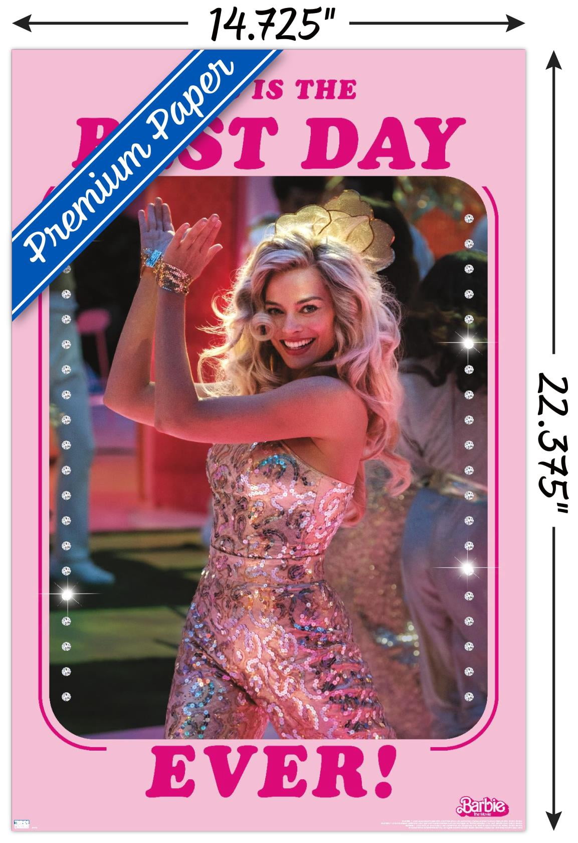 Mattel Barbie: The Movie - Best Day Ever Wall Poster, 14.725" x 22.375"