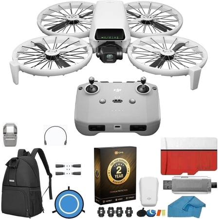 DJI Flip with RC-N3 Remote & 2-Year Warranty | 4K UHD Camera Drone, Follow Me, Palm Takeoff, Under 249g, 128GB MicroSD, Backpack & Landing Pad Bundle