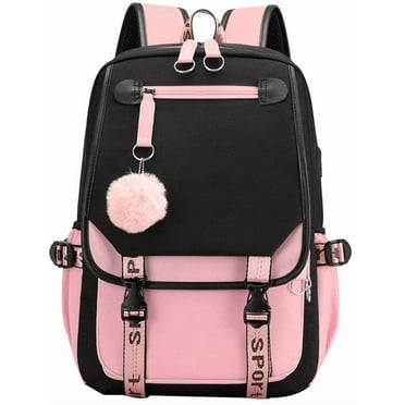 SANMADROLA School Backpack Girls Bookbag, Heavy Duty Kids Backpack 21L Children Schoolbag Bookbag with USB Charge Port