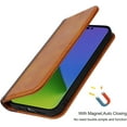 thumbnail image 6 of for iPhone 14 Pro Max Wallet Folio Phone Case with Card Holder 6.7",Premium PU Leather Magnetic Full Protection Shockproof Phone Case for Women & Men for iPhone 14 Pro Max 5G 2022 -Khaki+Brown, 6 of 13
