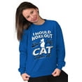 thumbnail image 4 of Crazy Cat Ladies Funny Gym Workout Women Crewneck Sweatshirt Brisco Brands S, 4 of 6