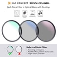 thumbnail image 2 of Kit de filtros de lentes K&F Concept 67 mm UV/CPL/ND4 con paño de limpieza, 2 of 9