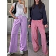thumbnail image 6 of ANRABESS Women's Gingham Palazzo Pants, High Waisted Wide Leg Lounge Pants with Pockets, Casual Summer Beach Vacation Pants, Red White Plaid XX-Large, 6 of 10