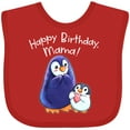 thumbnail image 3 of Inktastic Happy Birthday, Mama- Cute Penguins Boys or Girls Baby Bib, 3 of 4