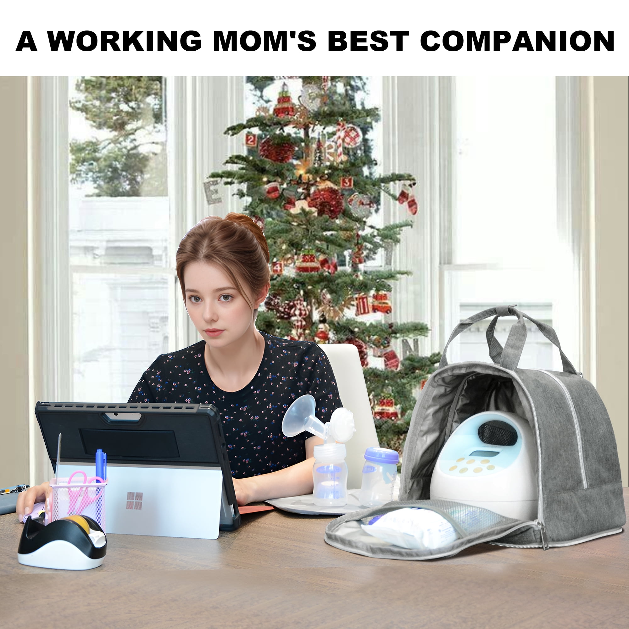 Breast Pump Bag, Spectra Pump Backpack, Pumping Bag for Working Mom, Compatible with Spectra S1, S2, Grey