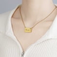 thumbnail image 3 of Collar de acero inoxidable letras colgantes cadenas de clavícula decoración de cuello de moda decoraciones señoras joyería para regalo joyas Ropa, zapatos y accesorios Miscelánea Color Acero Qarigey AP013894-01, 3 of 6